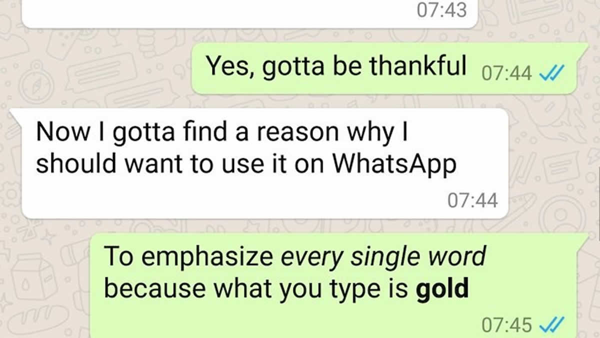 Whatsapp ya permite poner palabras en negrita y cursiva