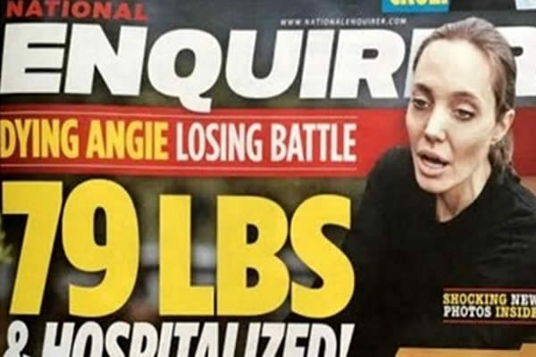 Hospitalizan a Angelina Jolie por caso de anorexia