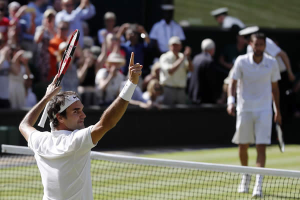 Su majestad Roger Federer vence a Marin Cilic y clasifica a semifinales de Wimbledon