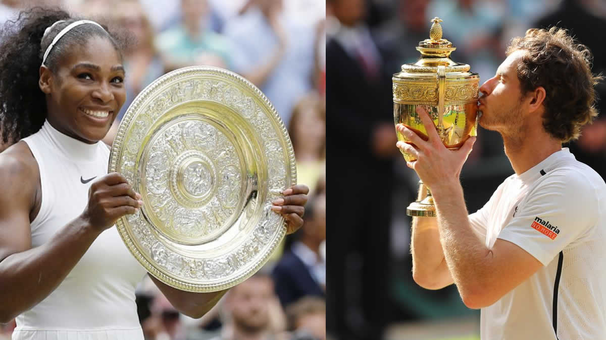 Andy Murray y Serena Williams se proclamaron campeones de Wimbledon 2016