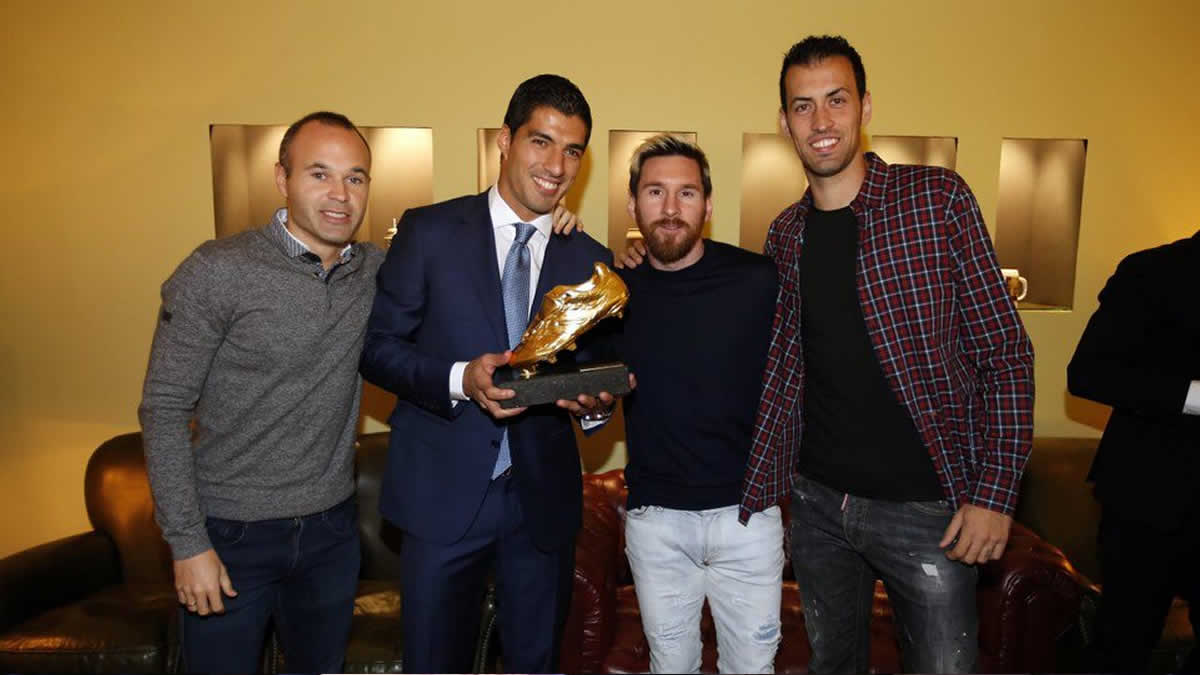El uruguayo Luis Suárez del Barcelona se lleva la Bota de Oro 