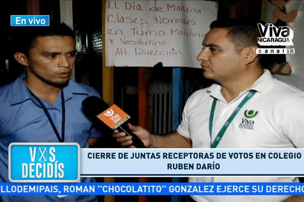 Juntas Receptoras de Votos del Colegio “Rubén Darío” se encuentran en proceso de cierre