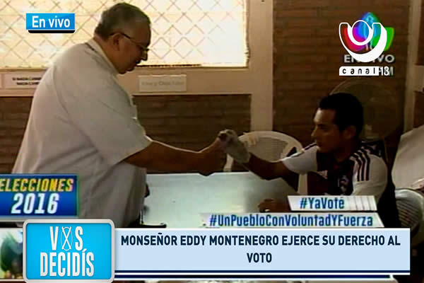 Monseñor Eddy Montenegro ejerce su derecho al voto