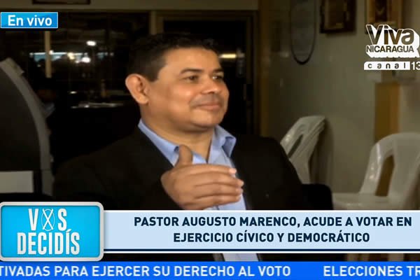 Pastor Augusto Marenco ejerce su derecho al voto