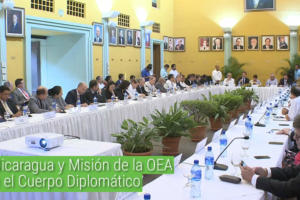 Gobierno de Nicaragua y Misión de la OEA se reúnen con el Cuerpo Diplomático