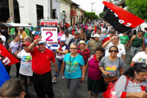 Chinandeganos caminan junto a candidatos Alianza Unida, Nicaragua Triunfa