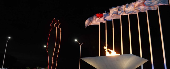 Realizan izado de banderas de los países que participan en los Juegos Centroamericanos Managua, 2017