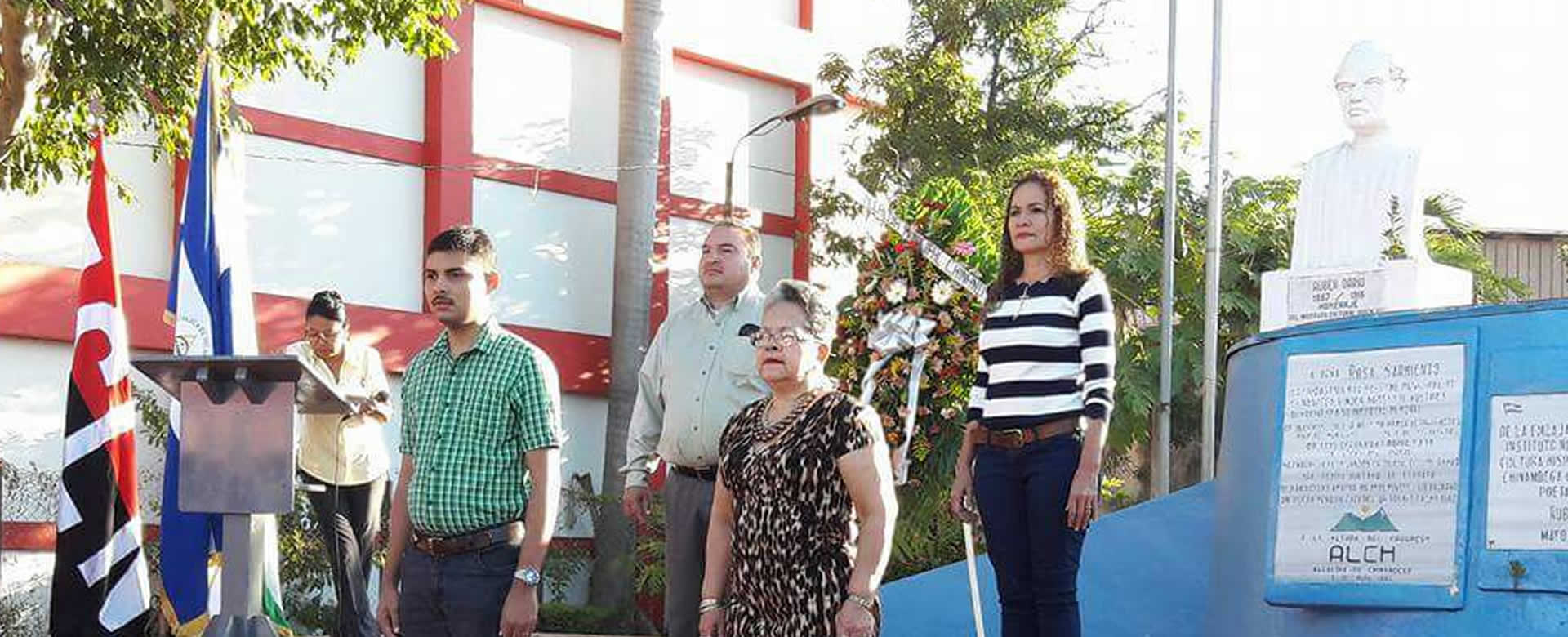 Chinandega entrega ofrenda floral en conmemoración del aniversario de Rubén Darío
