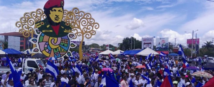 El pueblo nicaragüense respalda instalación del Diálogo Nacional desde Rotonda Hugo Chávez