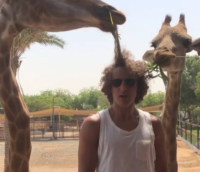 David Luiz sufre divertido accidente en el zoológico de Dubái
