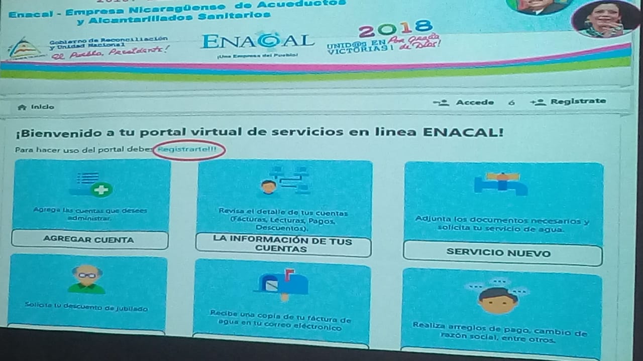 ENACAL ofrecerá servicios y descuentos generales en línea