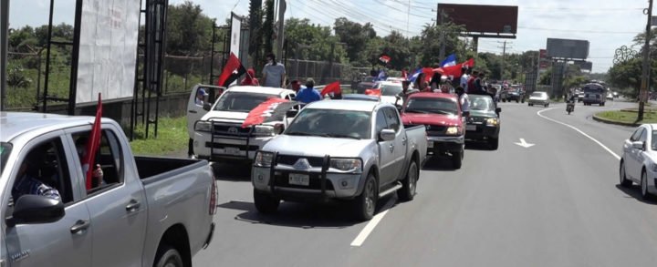 Con una enorme caravana la militancia Sandinista clama por la paz y la justicia para el país