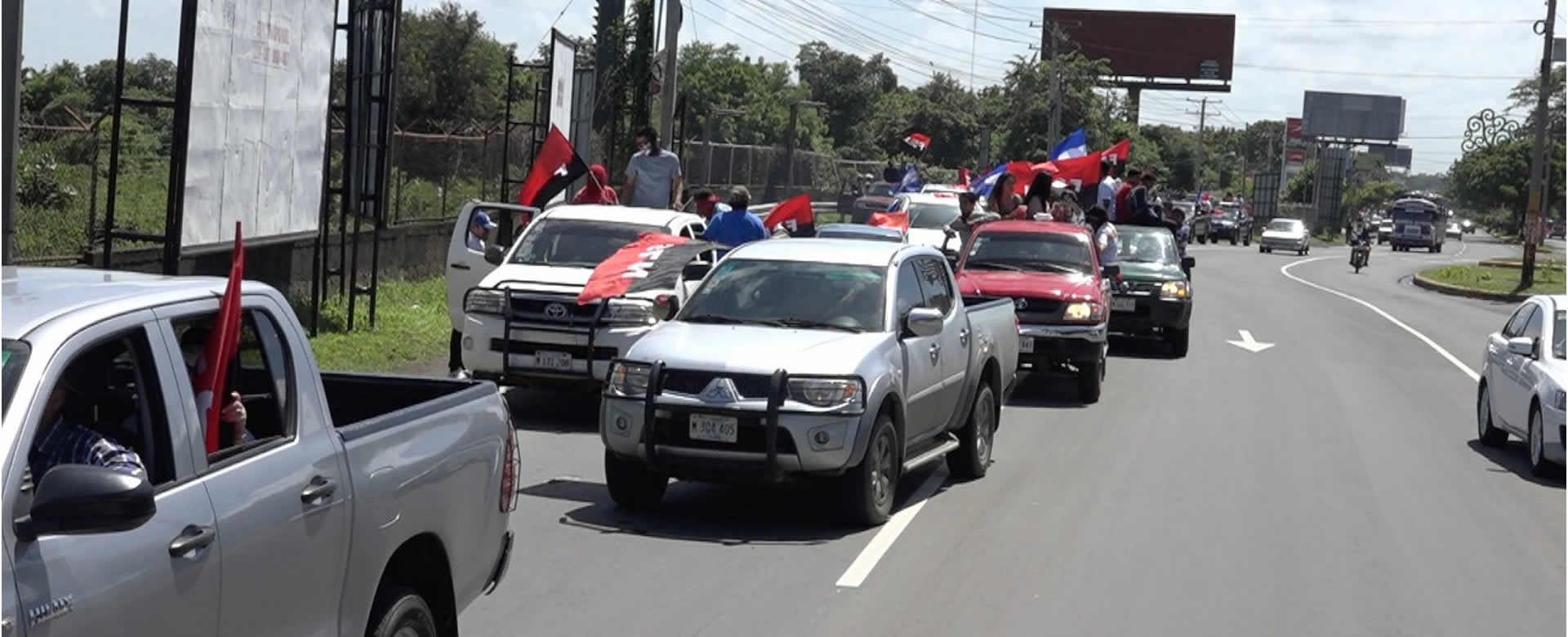 Con una enorme caravana la militancia Sandinista clama por la paz y la justicia para el país