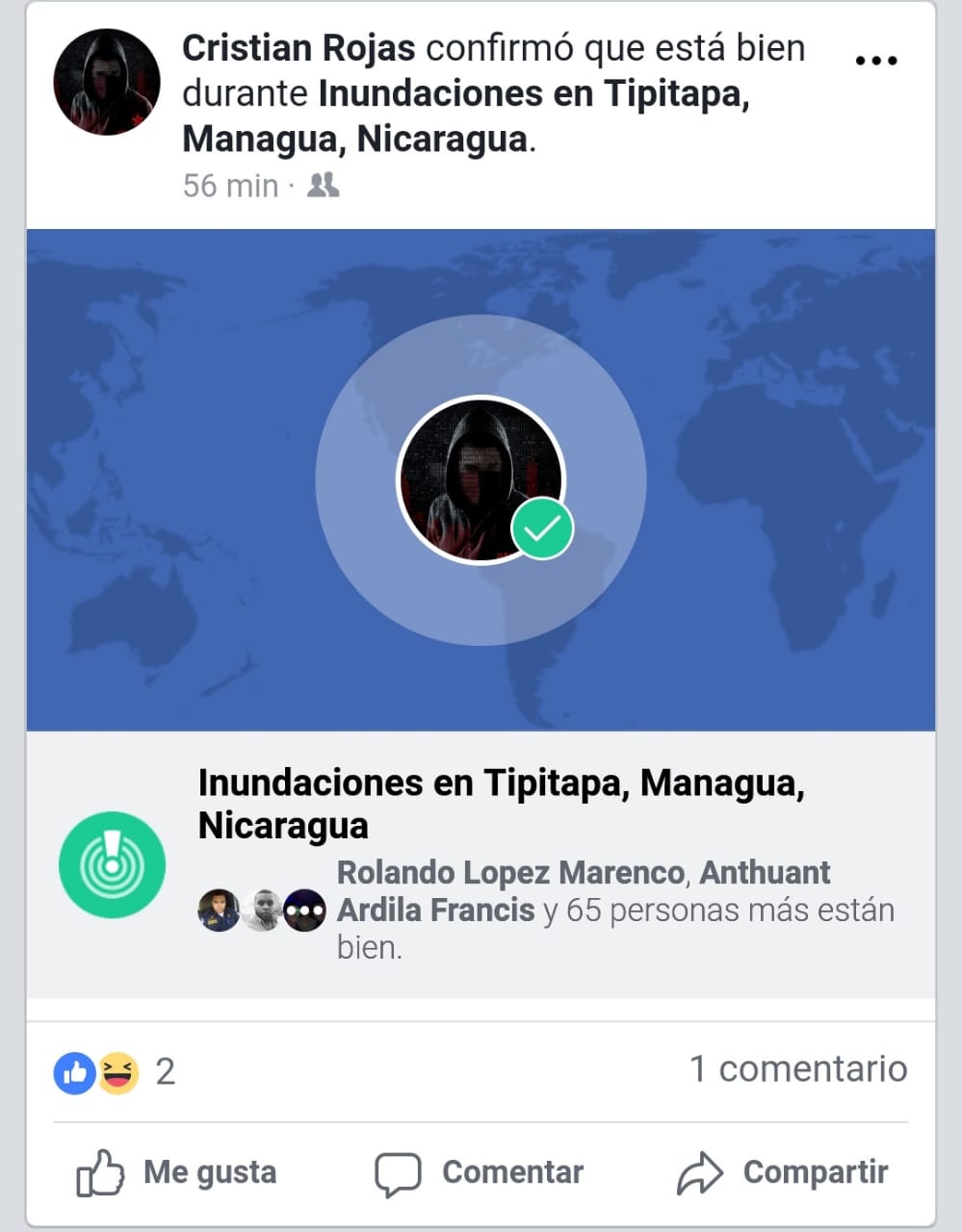 Facebook activa estado de emergencia por inundaciones en Tipitapa, Nicaragua