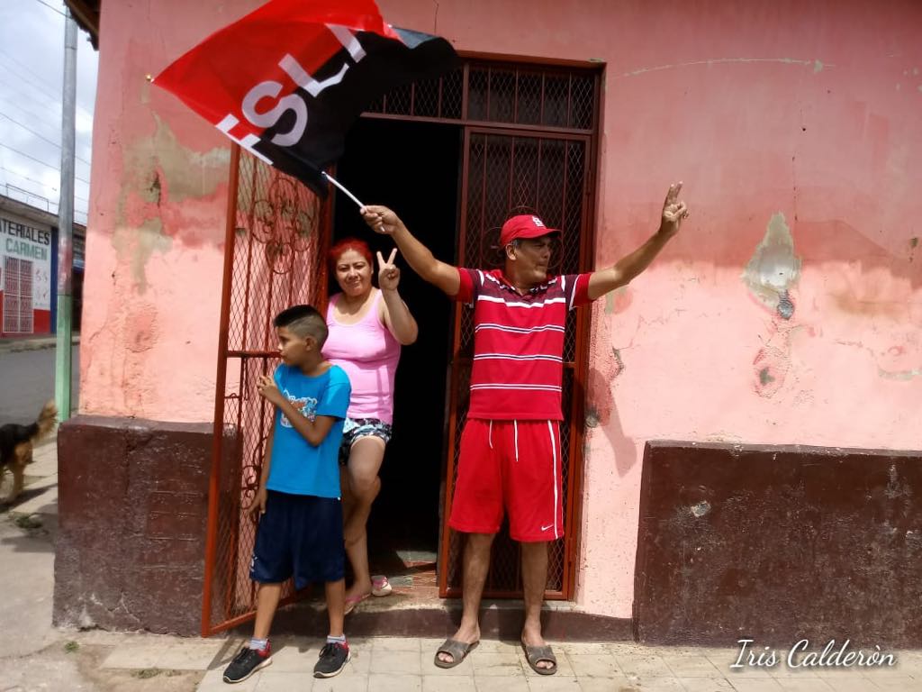 Militancia ondea bandera rojinegra en barrios de Jiinotepe