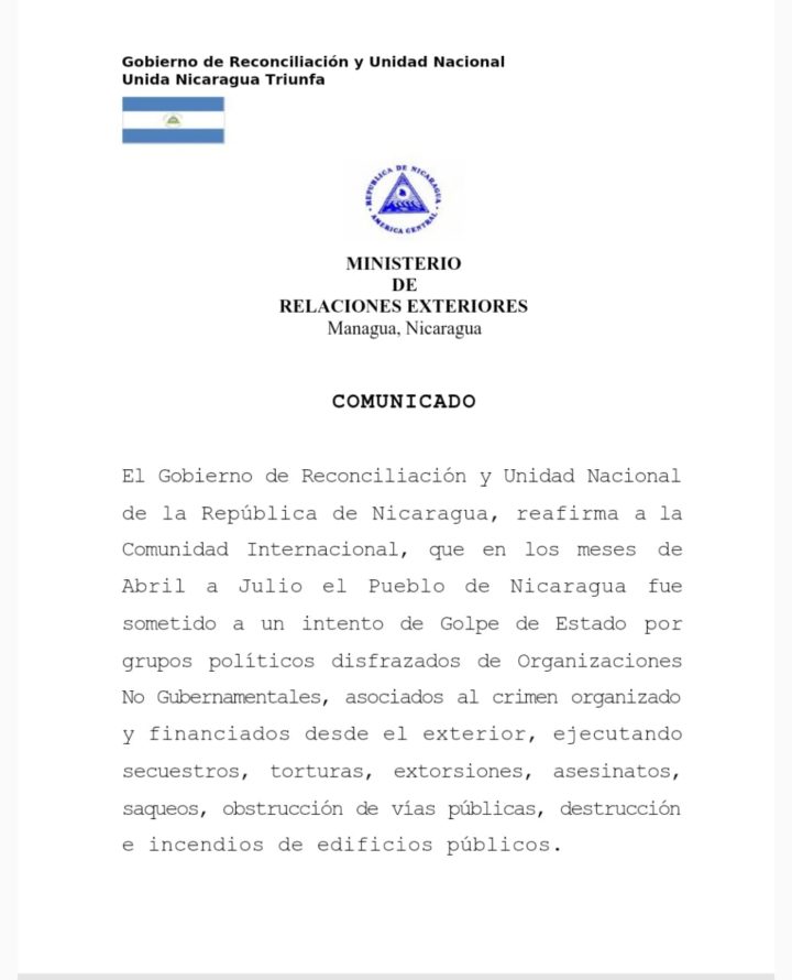 Gobierno de Nicaragua trabaja en la construcción de una cultura de Paz y Reconciliación 