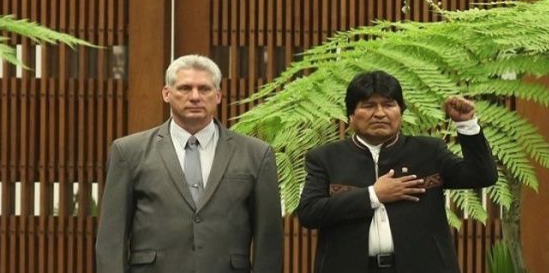 Evo y Diaz-Canel denuncian injerencia de EE.UU. contra los derechos del pueblo Bolivariano 
