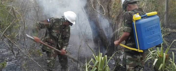 Ejercito de Nicaragua logra sofocar incendio en comarca San Diego, Villa El Carmen