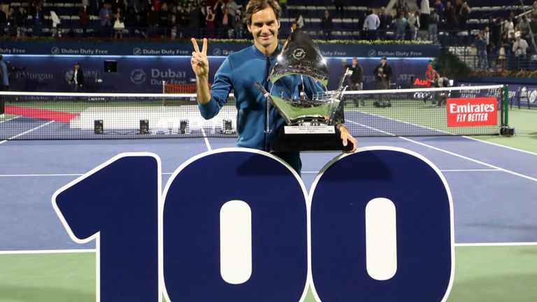Roger Federer hace historia en el tenis mundial y alcanza su título 100 en Dubai