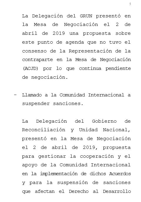 Nota de Prensa de la delegación del GRUN en la Mesa de Negociación