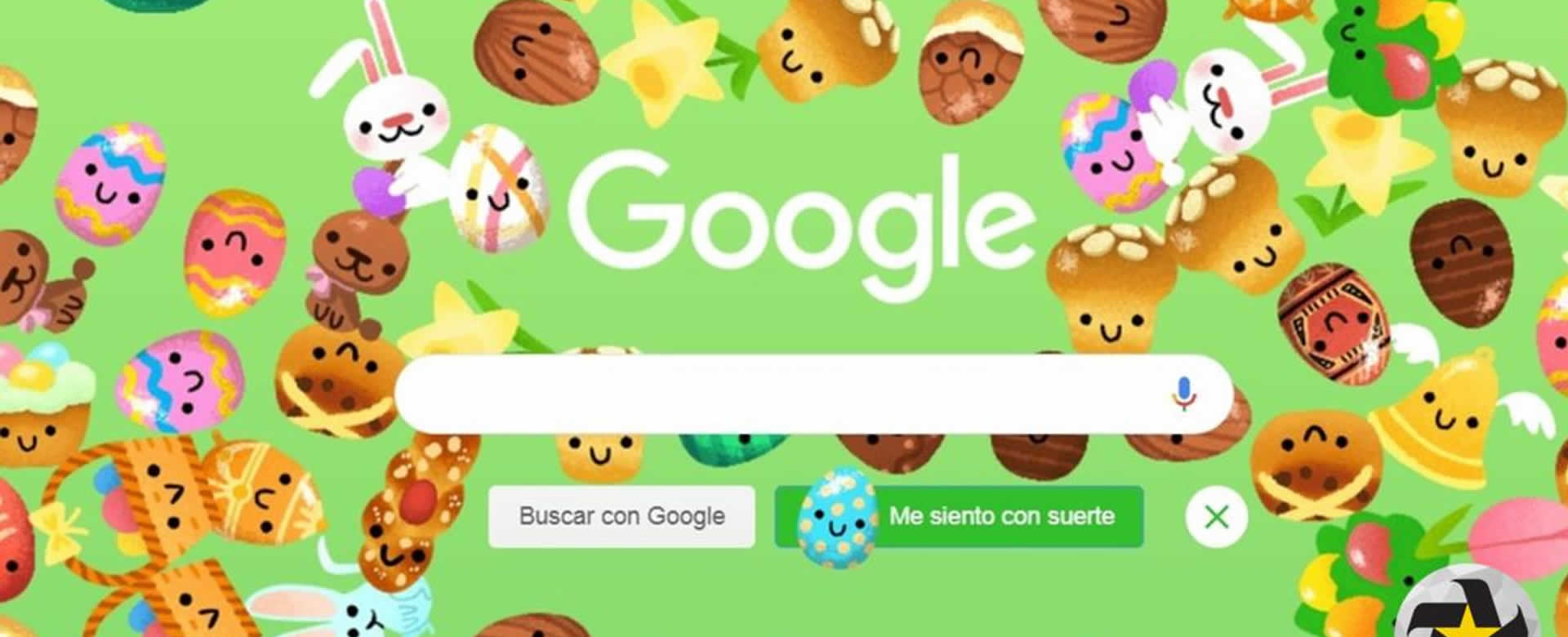 Google celebra la pascua con una lluvia de huevos, dulces y conejos