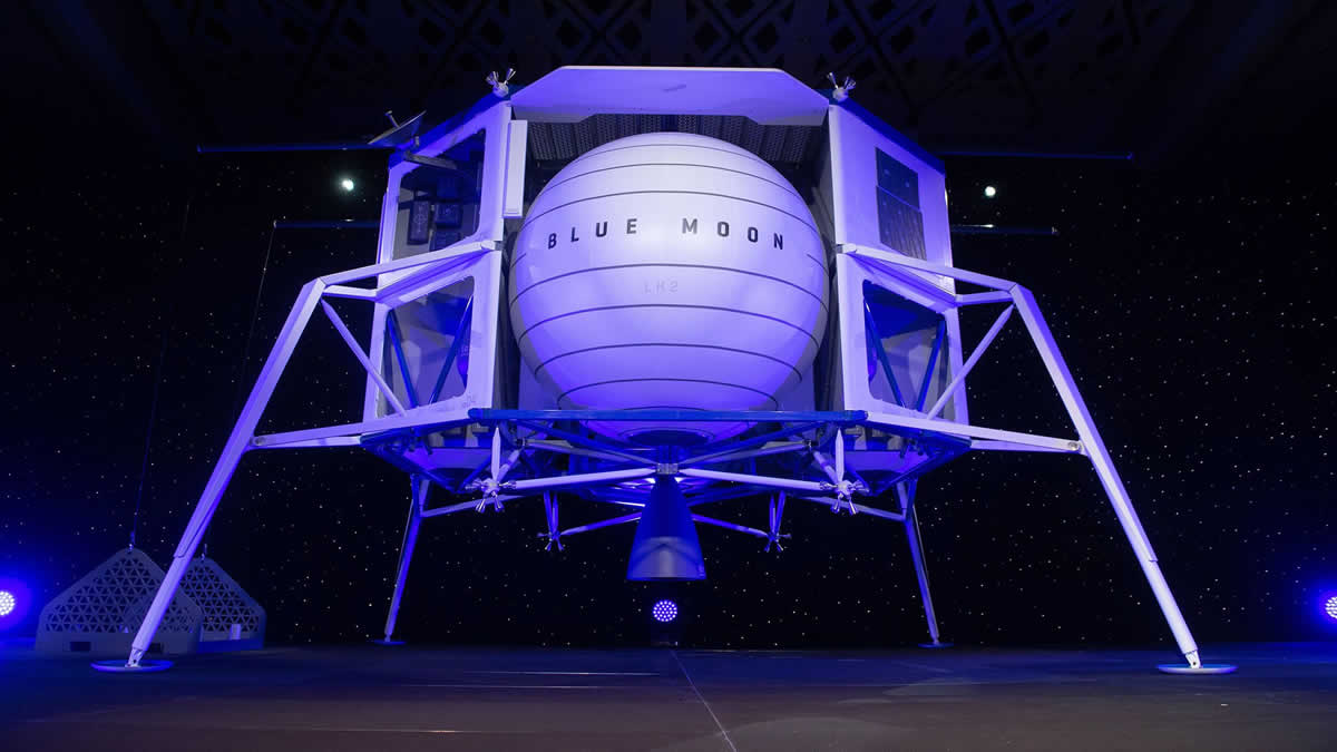 Presentan a la nave «Blue Moon» que se prevé posará en el polo sur de la luna 