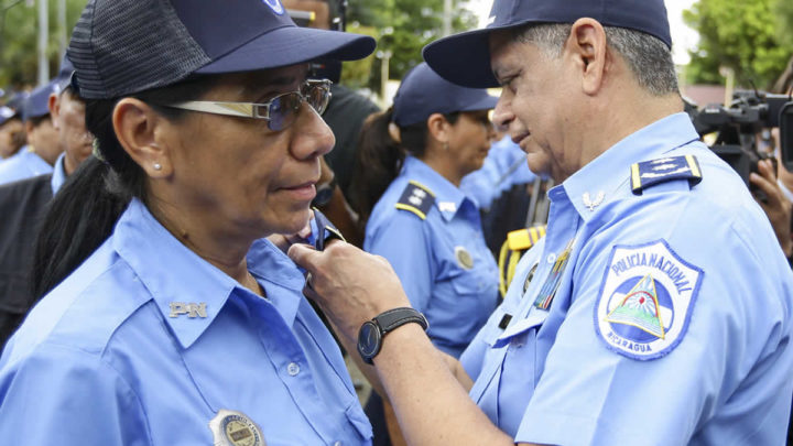 Policía Nacional oficiales Managua