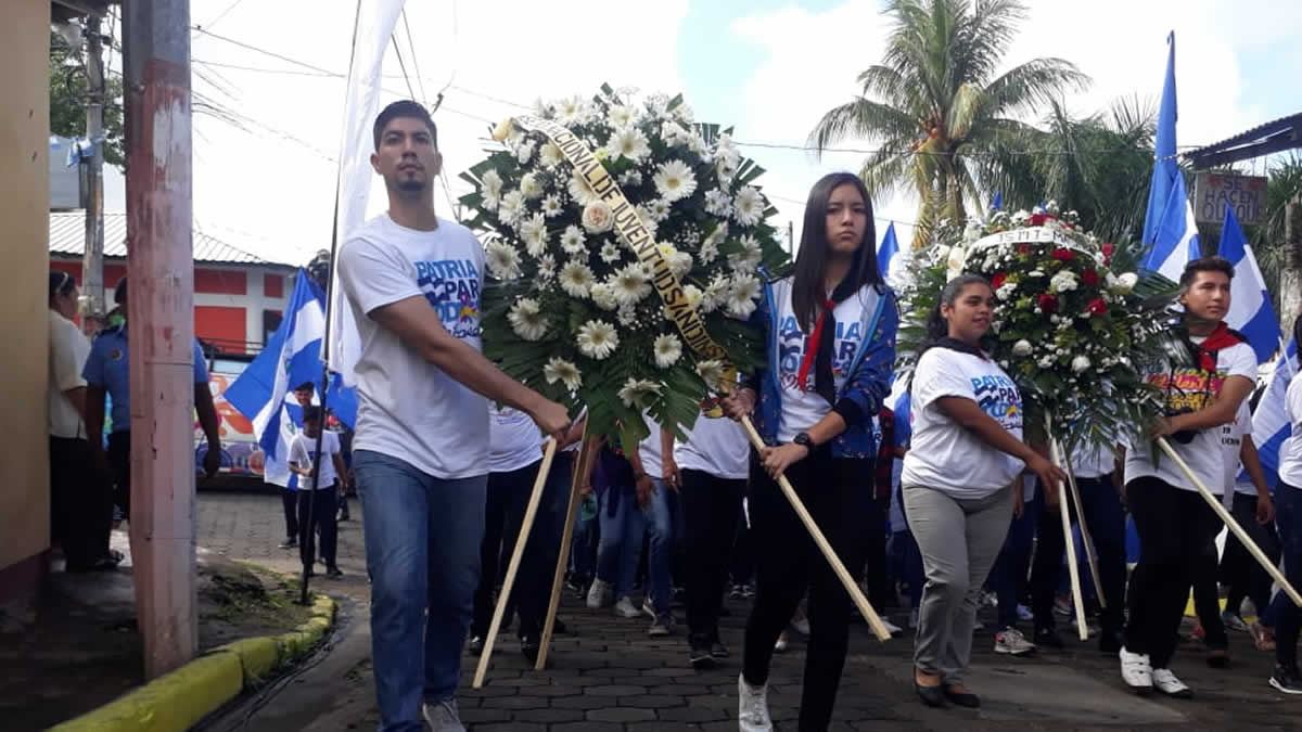 Catarina: Alumnos rinden tributo al General Benjamín Zeledón