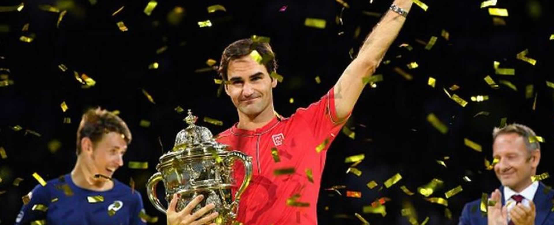 Federer llora tras ganar su décimo título en su ciudad natal