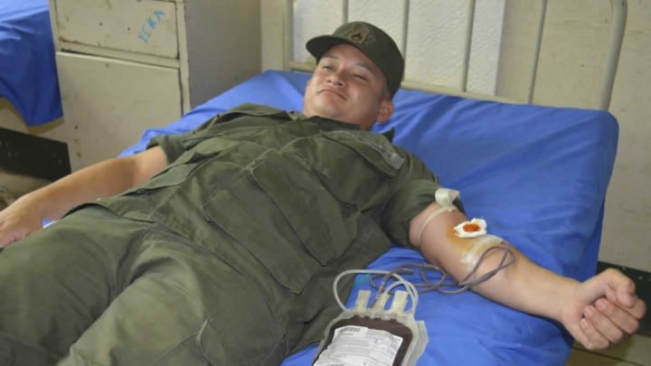 Ejercito de Nicaragua Dona Sangre en Chinandega 