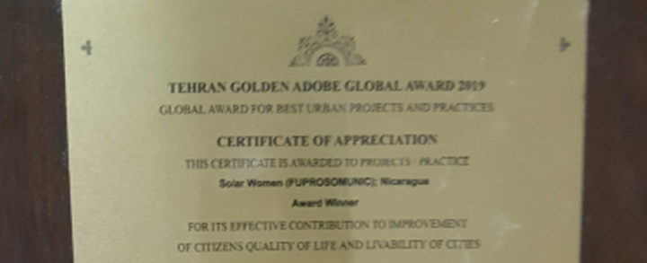 Nicaragua recibe premio “Tehran Golden Adobe 2019”