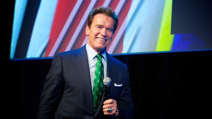 Arnold Schwarzenegger en programa de televisión.
