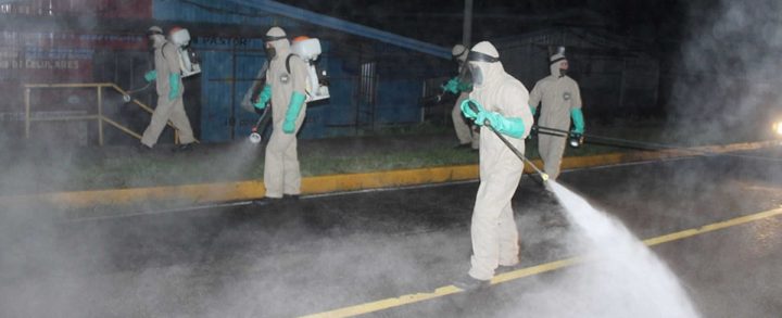 Espacios públicos de Jinotega son desinfectados por Ejército de Nicaragua