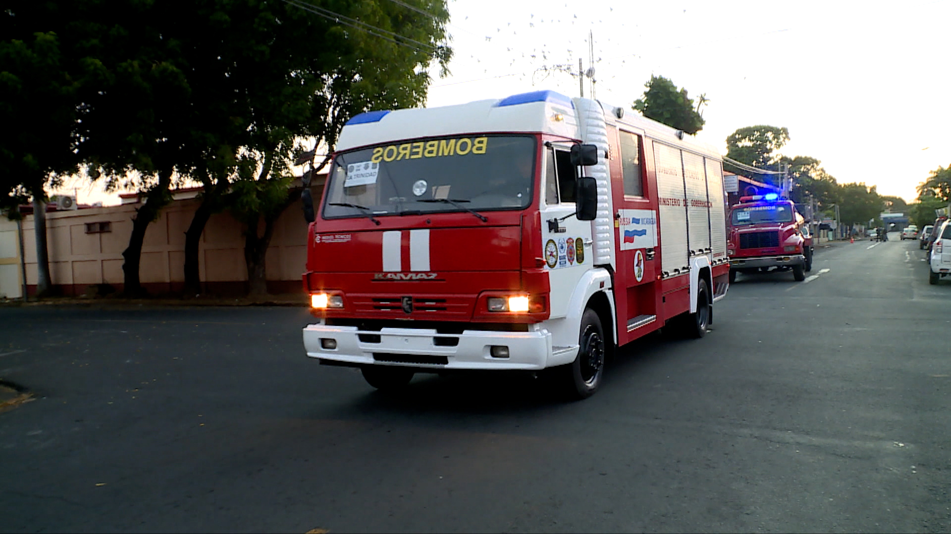 Módulo de camiones bomberos parten de Managua a La Trinidad, Estelí