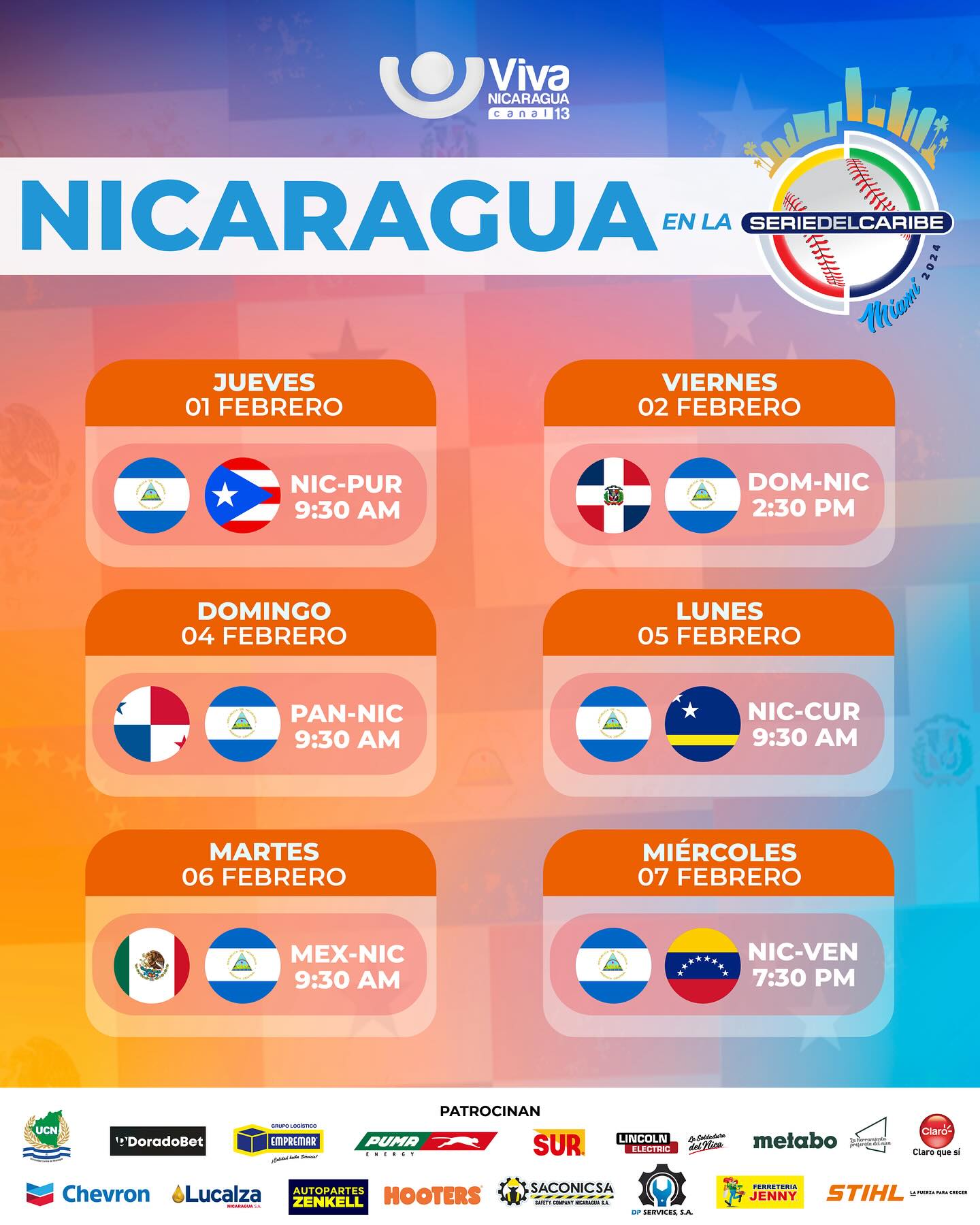 Horario de Nicaragua en la Serie Del Caribe 2024